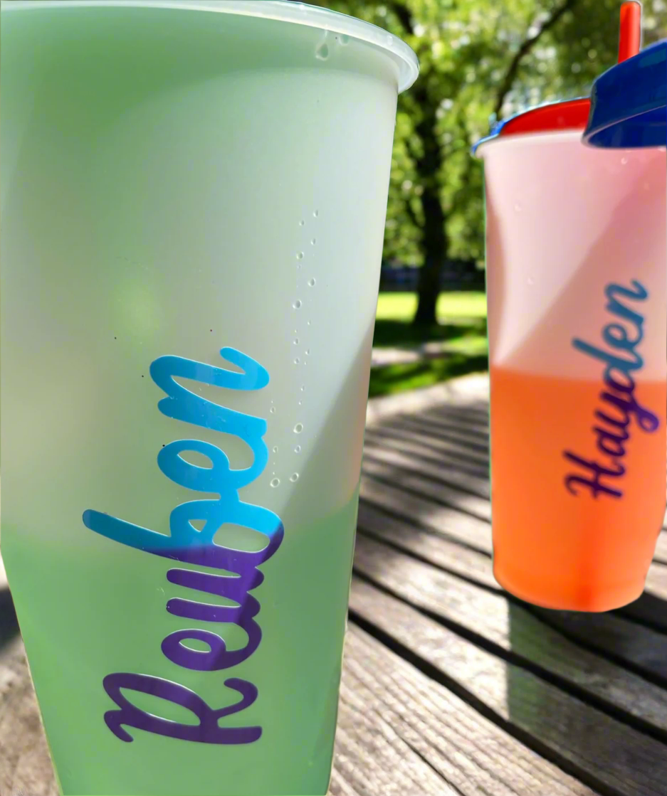 Colour changing cold cups