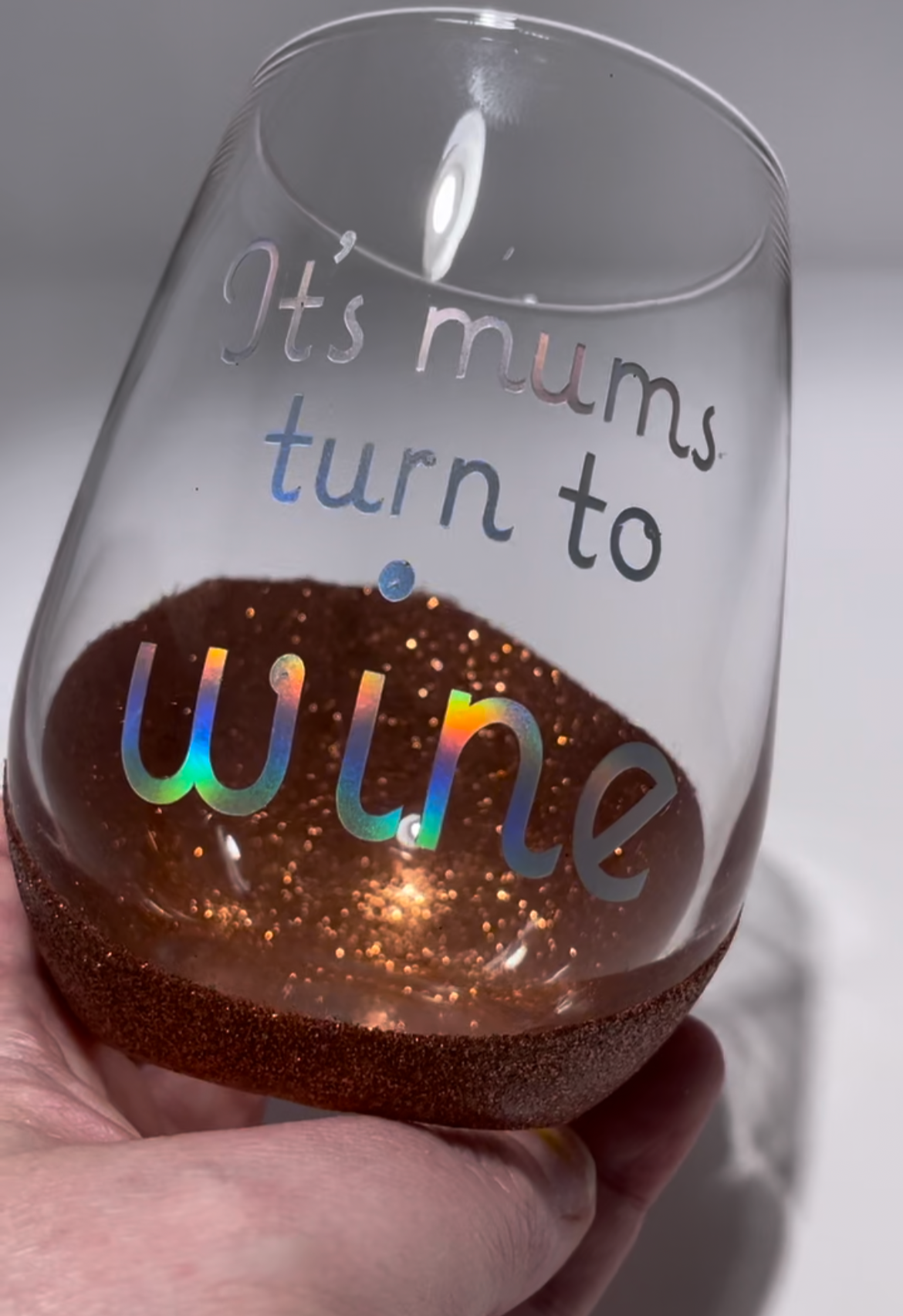 Stemless Glitter Wine glass
