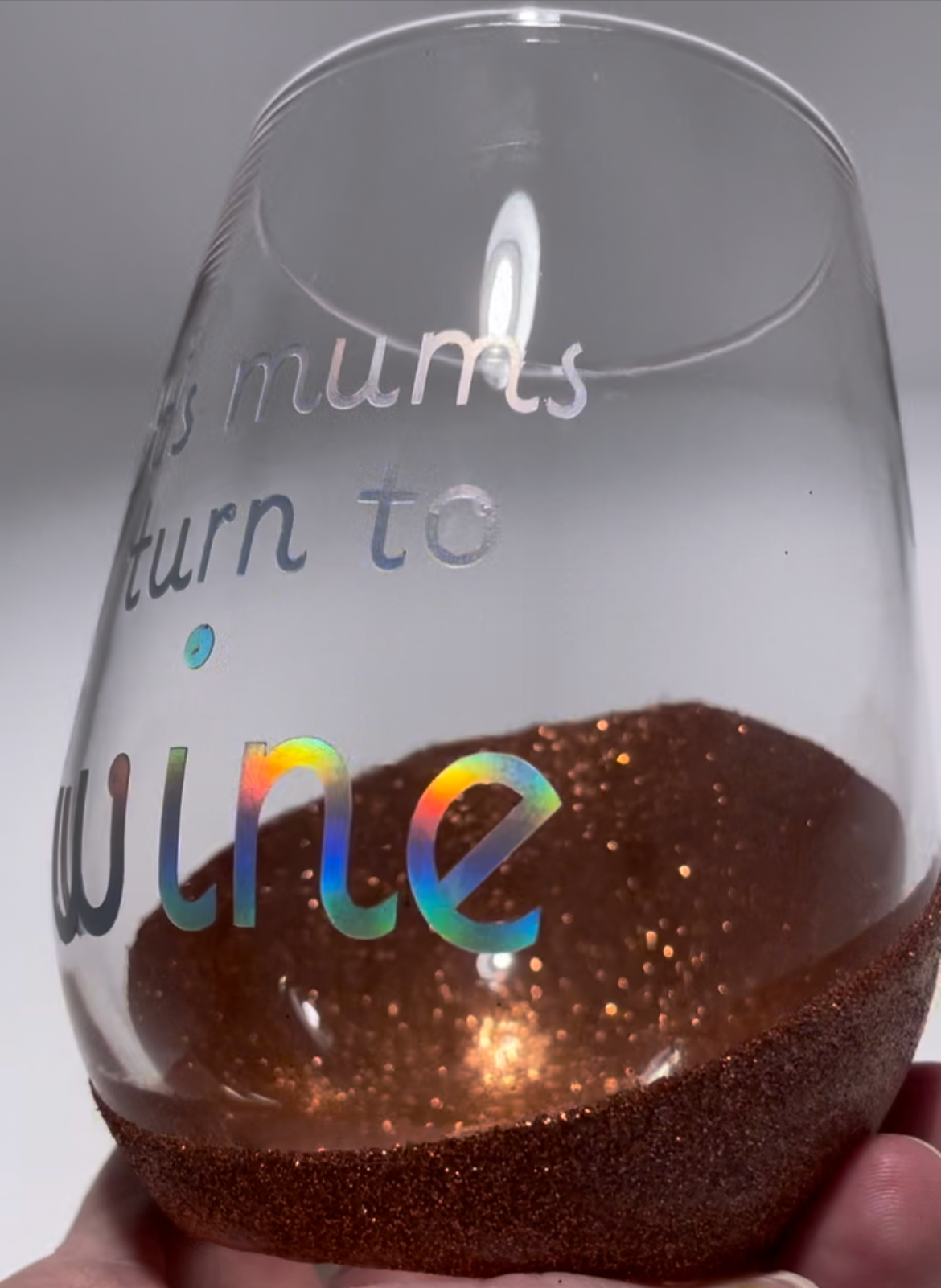 Stemless Glitter Wine glass