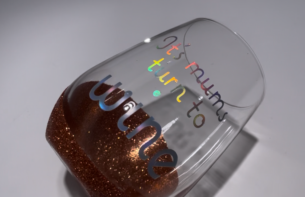 Stemless Glitter Wine glass
