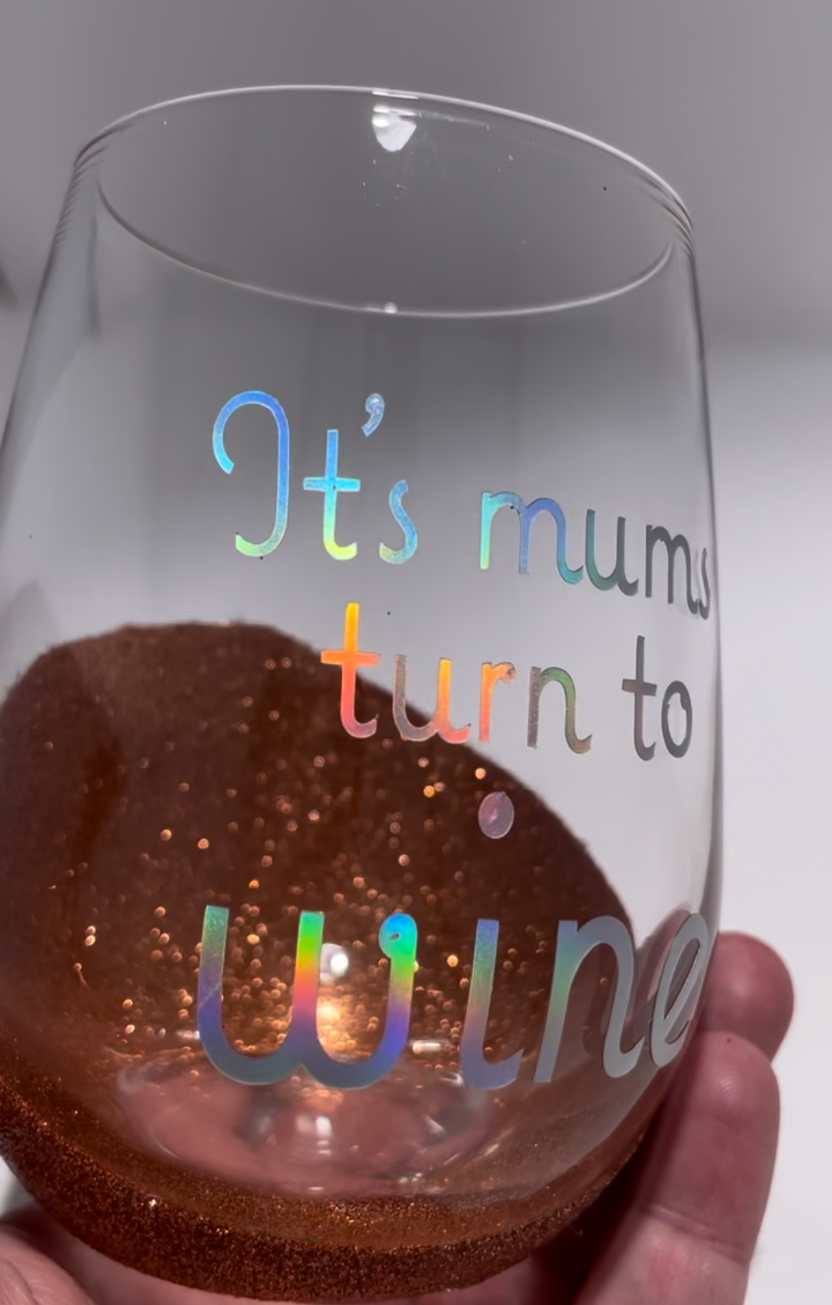 Stemless Glitter Wine glass