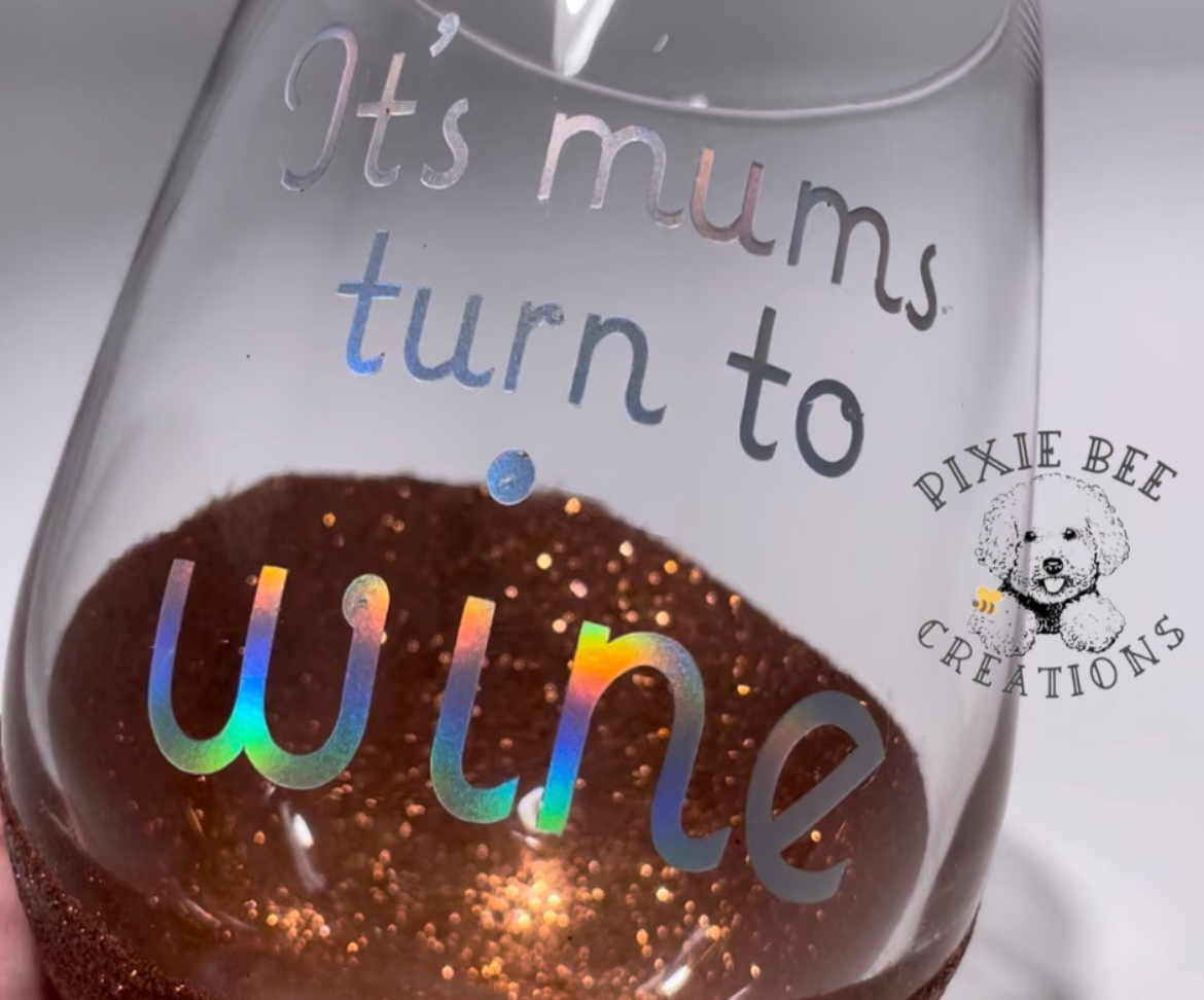 Stemless Glitter Wine glass
