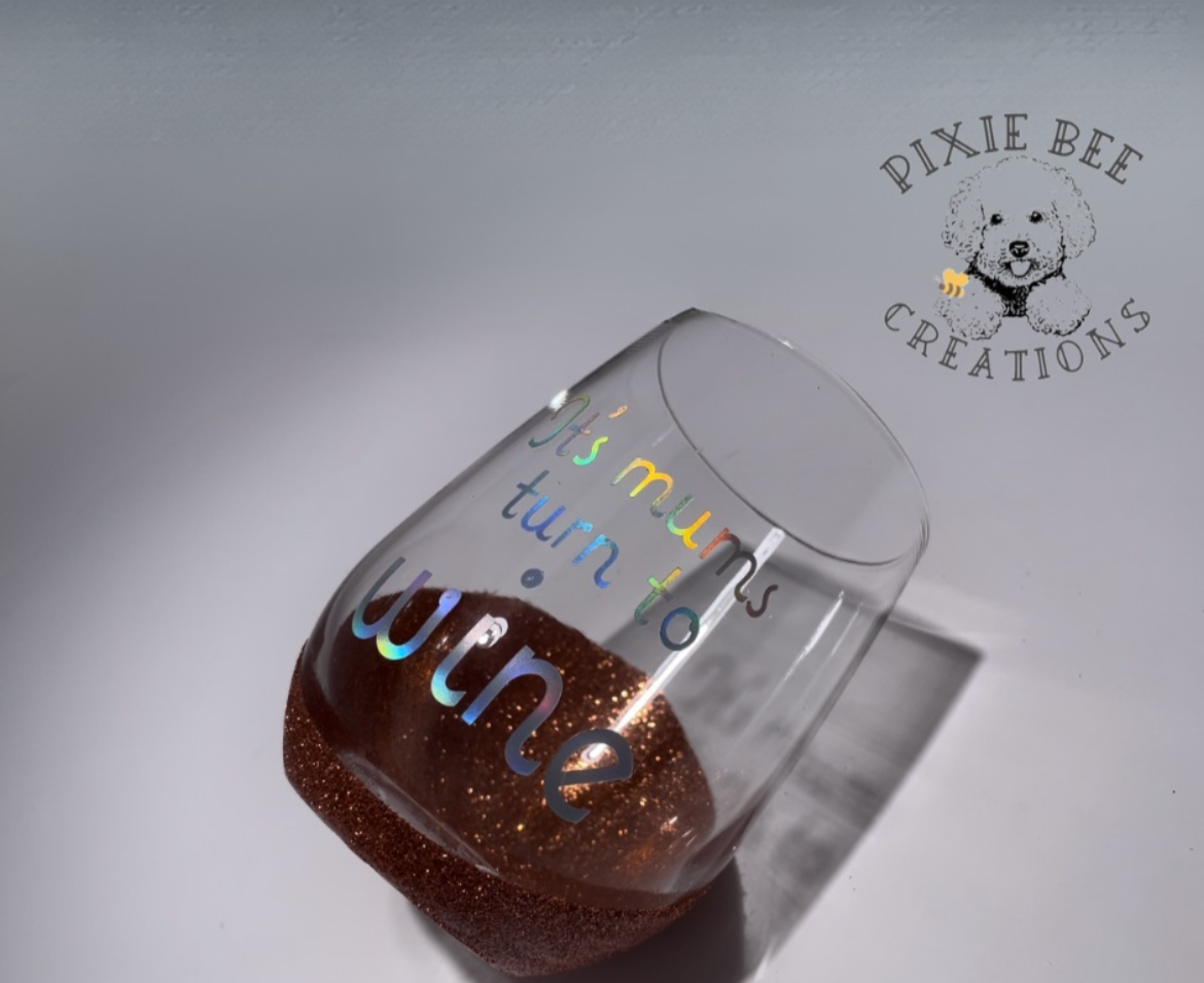 Stemless Glitter Wine glass
