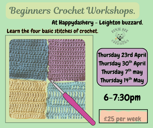 Beginners pre-project Crochet workshops.