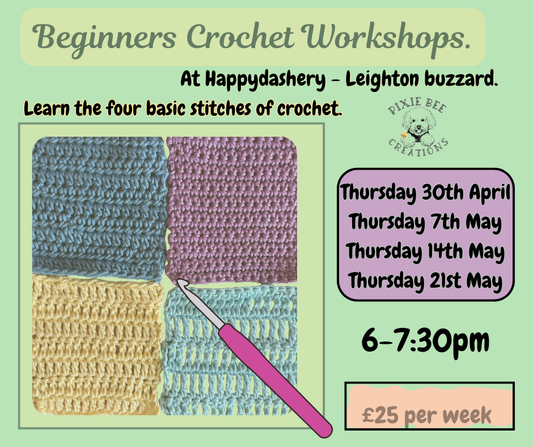 Beginners pre-project Crochet workshops.